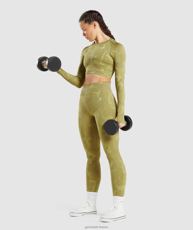 Gymshark adapter des leggings sans couture camouflage savane | vert griffon femmes 6HF28247